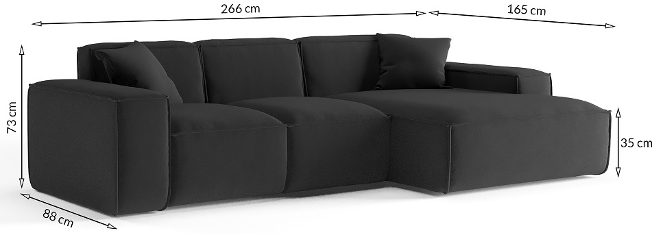 Ecksofa LUGA L Abmessungen